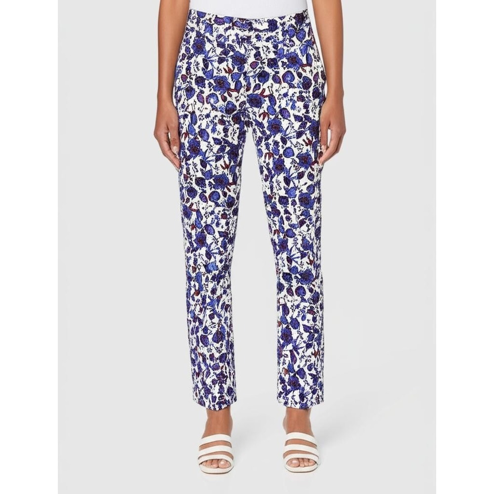 GAP Khakis Slim City Pants Womens US‎ 18R White Floral Four Pockets Vibrant